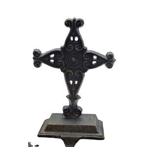 Christmas Bronze Heavy Metal Cross Stocking Hanger